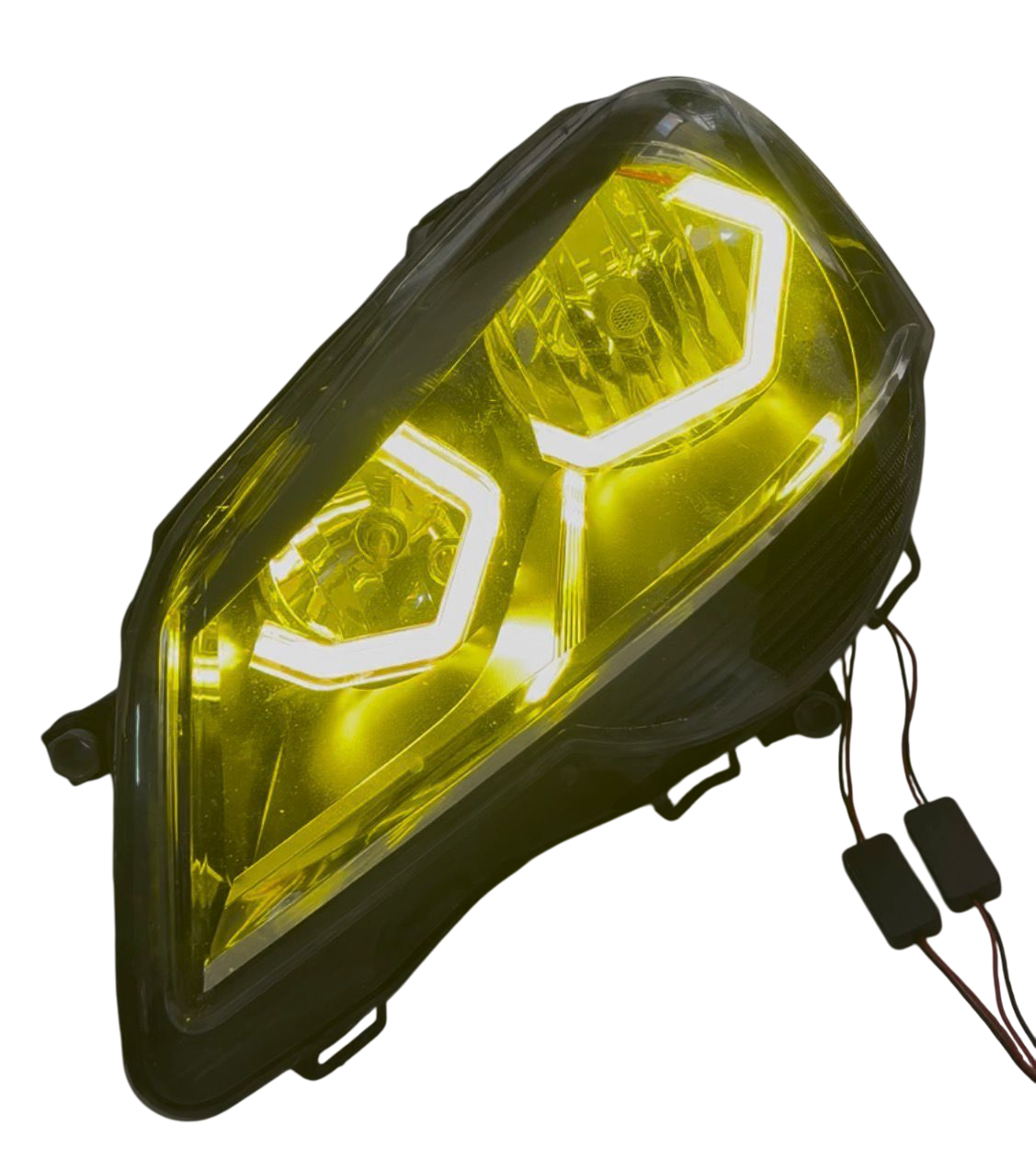 BMW DRL STYLE VW Polo Vivo (05-19) Silverline Facelift Headlight YELLOW/ WHITE